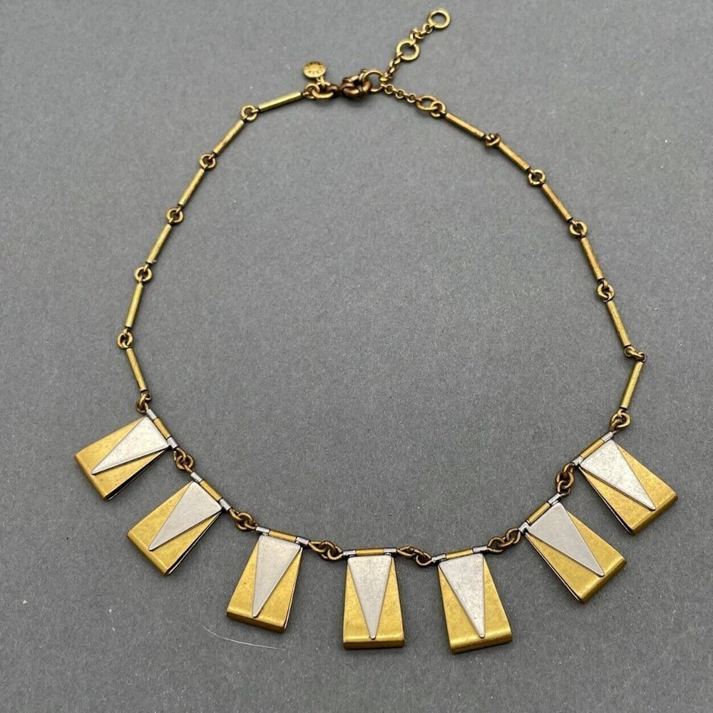 J. Crew Women's Necklace Duo Tone Gold Silver Geometric